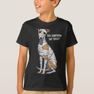 T-shirt Représentation de chien momie Whippet Halloween