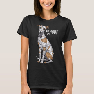 T-shirt Représentation de chien momie Whippet Halloween