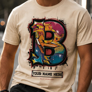 T-shirt Représentez votre nom : Lettre de graffiti personn
