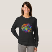 T-shirt Reptile coloré Lizard Splash Art (Devant entier)
