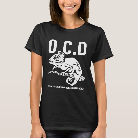 T-shirt Reptile Lizard Vert Chameleon (Devant)