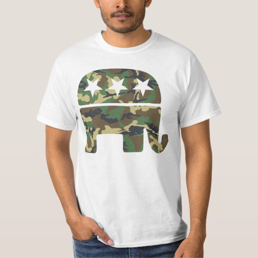 T-shirt républicain d'éléphant de camouflage (Devant)