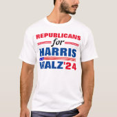T-shirt Républicains pour Harris Walz Red Blue (Devant)