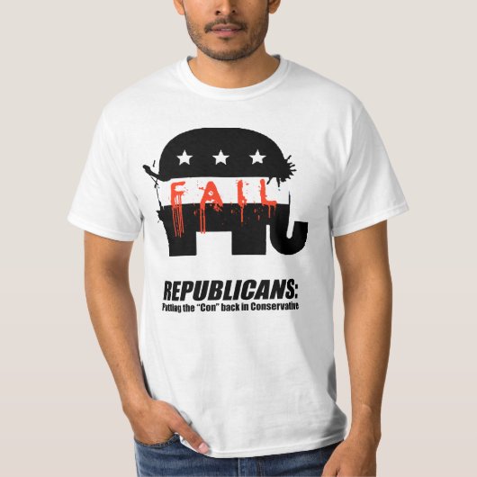 T-shirt Républicains - remettant l'escroquerie dans le (Devant)