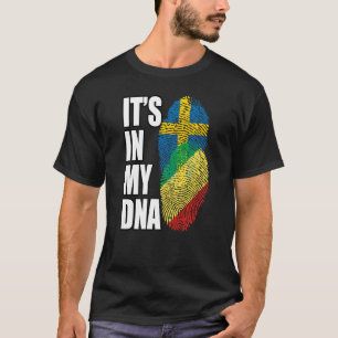 T-shirt République Congo Et Suède Mélange ADN Drapeau Heri