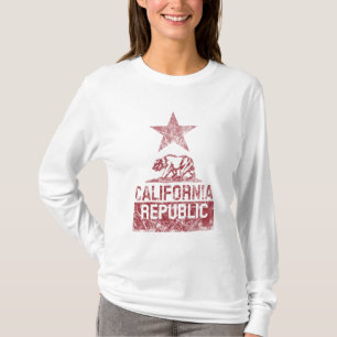 T-shirt RÉPUBLIQUE DE CALIFORNIE Distresse sur le drapeau