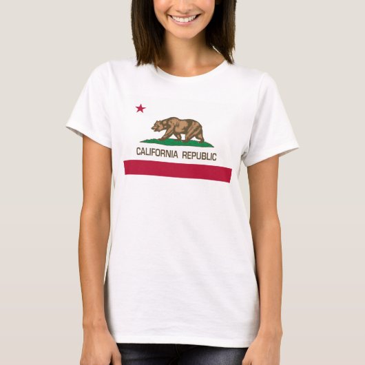 T-shirt République de Californie (drapeau de l'État) avec (Devant)