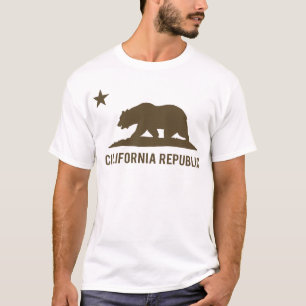 T-shirt République de la Californie - de base - brun