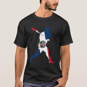 T-shirt République Dominicaine Drapeau Baseball Joueur Spo