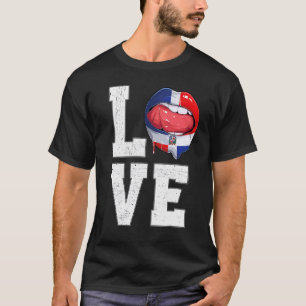 T-shirt République Dominicaine Drapeau de football Fan Lov