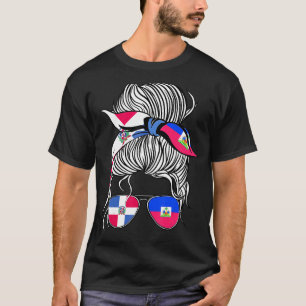 T-shirt République Dominicaine Drapeau Haïti Grosse Femmes
