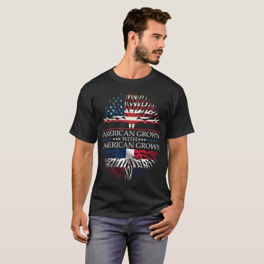 T-shirt République Dominicaine Drapeau Roots Domin Cultivé (Devant entier)