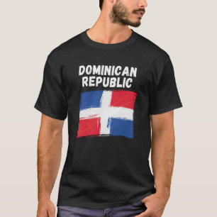 T-shirt République Dominicaine Drapeau Vintage Grunge Domi
