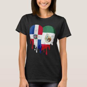 T-shirt République Dominicaine Mexique Drapeau Coeur Citoy