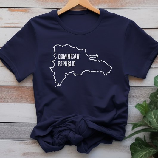 T-shirt République Dominicaine Plan du pays Ligne frontièr