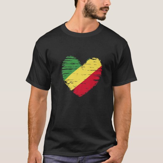 T-shirt République Du Congo Coeur Congo Drapeau Congo Fier (Devant)