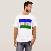 T-shirt République du drapeau de ondulation de Jämtland (Devant entier)