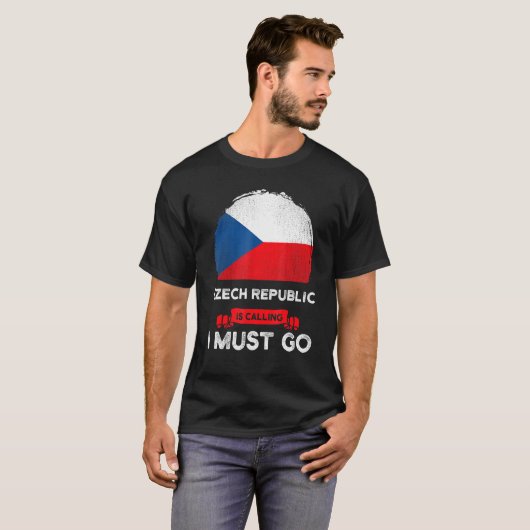 T-shirt République Tchèque Appelle Je Dois Aller Tchèque D (Devant entier)