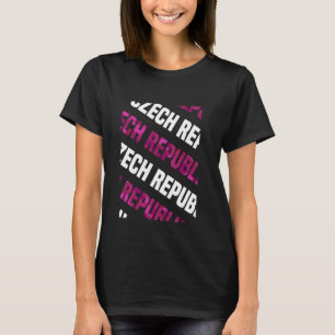 T-shirt République tchèque Camo Motif Camouflage rose