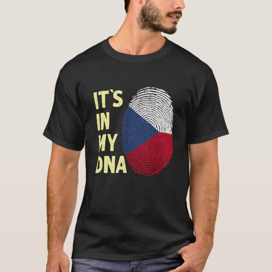 T-shirt République Tchèque Dans Mon Adn Tchèque Équipe Dra (Devant)