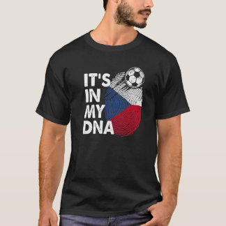 T-shirt République Tchèque Dans Mon Adn Tchèque Équipe Dra