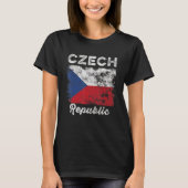 T-shirt République Tchèque Drapeau Distorsion Hommes Femme (Devant)
