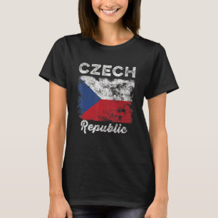T-shirt République Tchèque Drapeau Distorsion Hommes Femme