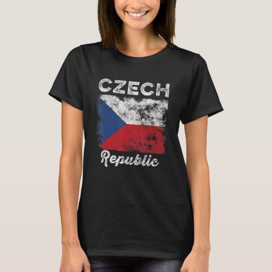 T-shirt République Tchèque Drapeau Distorsion Hommes Femme (Devant)