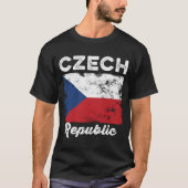 T-shirt République Tchèque Drapeau Distorsion Hommes Femme (Devant)