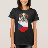 T-shirt République Tchèque Drapeau Saint Bernard Chien dan (Devant)
