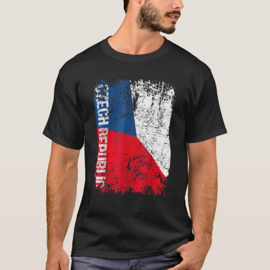T-shirt RÉPUBLIQUE TCHÈQUE Drapeau Vintage Distressed REPU (Devant)