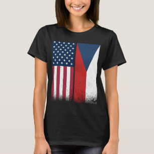 T-shirt République Tchèque Drapeaux Tchèque Amérique Fiers