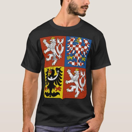 T-shirt République tchèque produit Bohemian Lion Manteau d (Devant)