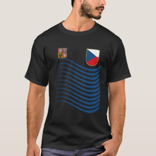 T-shirt République tchèque Soccer Jersey Tchèque Drapeau B