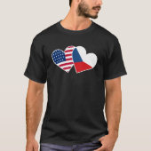 T-shirt République Tchèque USA Coeur Drapeau Tchèque Améri (Devant)