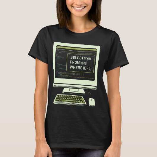 T-shirt Requête SQL de base de données drôle Code informat (Devant)