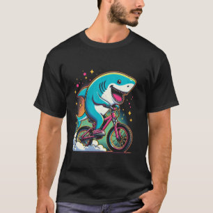 T-shirt Requin à vélo VTT Cycliste drôle