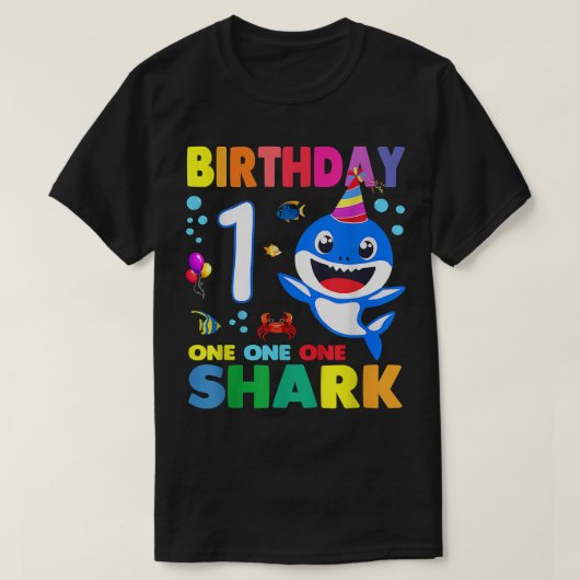 T-shirt Requin Anniversaire 1 Anniversaire 1er Anniversair (Design devant)