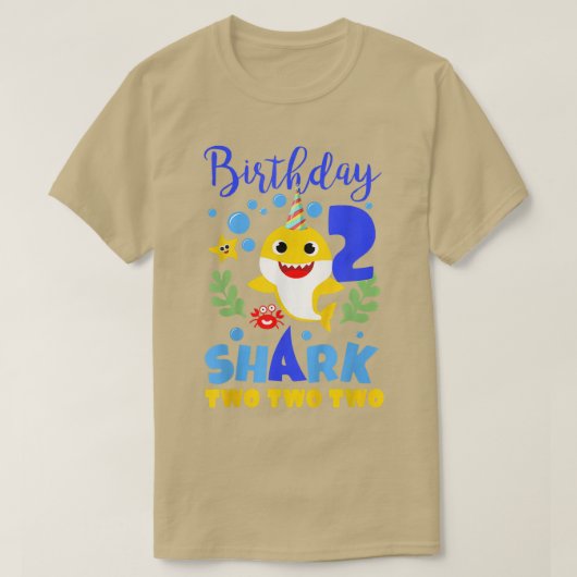 T-shirt Requin Anniversaire 2 Ans 2e Anniversaire Correspo (Design devant)