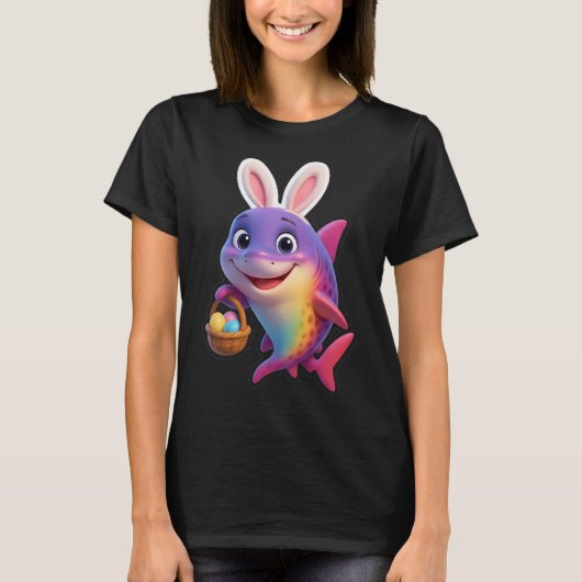T-shirt Requin arc-en-ciel de Pâques (Devant)
