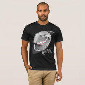 T-shirt Requin astucieux peint à la main (grand sourire, (Devant entier)