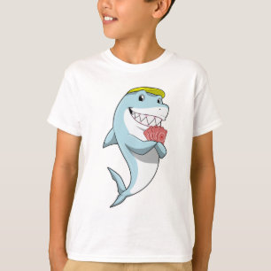 T-shirt Requin au Poker avec cartes de Poker