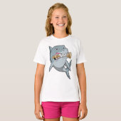 T-shirt Requin aux échecs avec pièce d'échecs King (Devant entier)