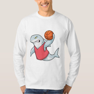 T-shirt Requin aux sports avec basket-ball