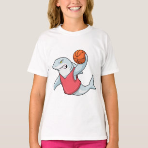 T-shirt Requin aux sports avec basket-ball