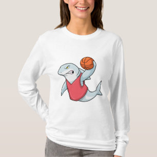T-shirt Requin aux sports avec basket-ball