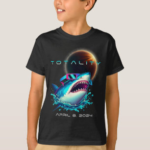 T-shirt Requin avec lunettes Eclipse Totalité 2024 Sol Drô