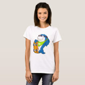 T-shirt Requin comme patineur avec skateboard (Devant entier)