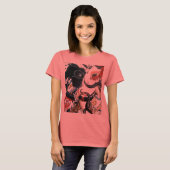 T-shirt requin contre poulpe (Devant entier)