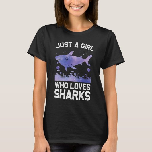 T-shirt Requin cool Pour Femmes Filles Enfants Requin Requ (Devant)